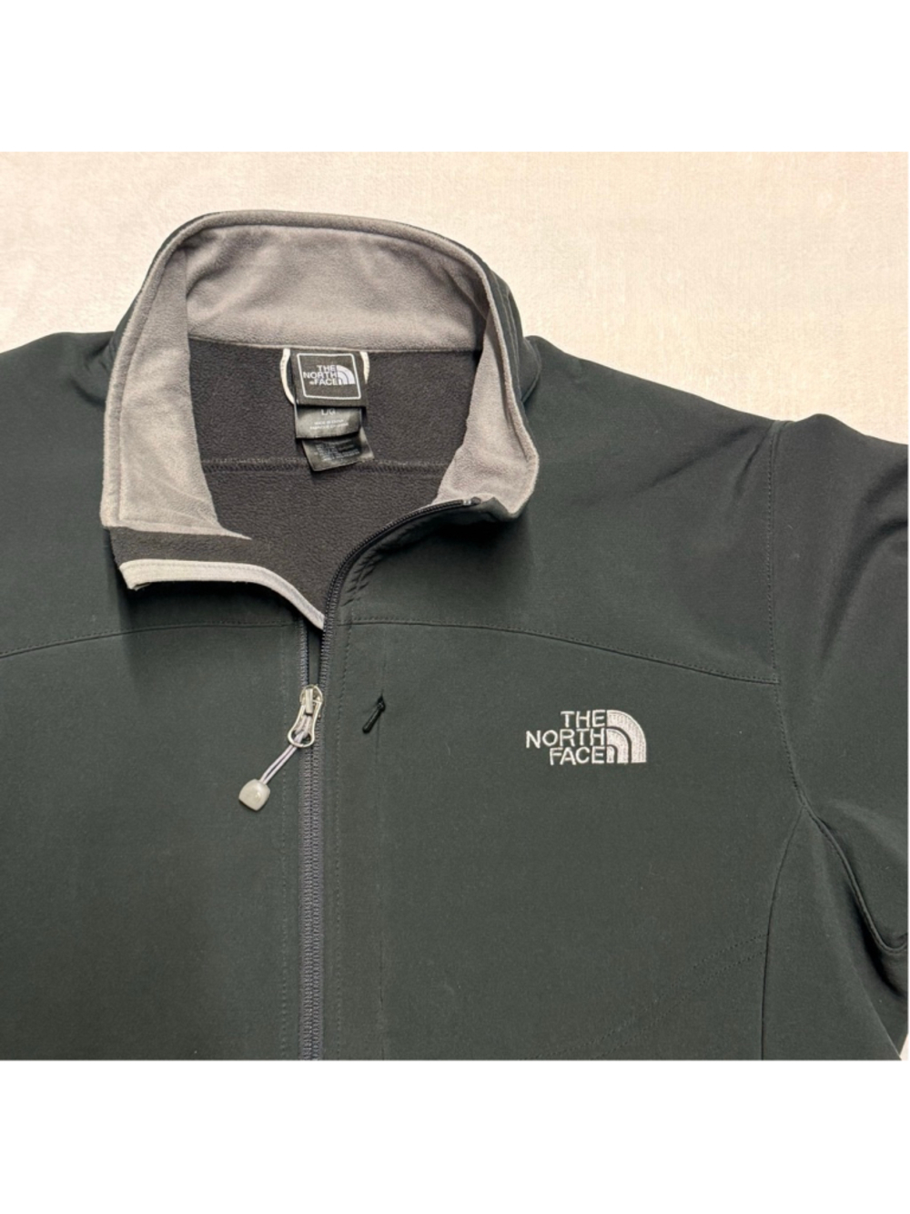 Women's‎ The North Face Black Gray Apex Full Zip Jacket Large
